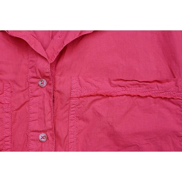 Pilcro (Anthropologie) - Placket Back Slit Shirt in Dark Pink, size Medium - Picture 10 of 12
